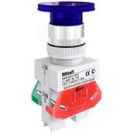 DEKraft ВK-22 Синий неон Выключатель кнопочный грибок AELA D=22мм 220В