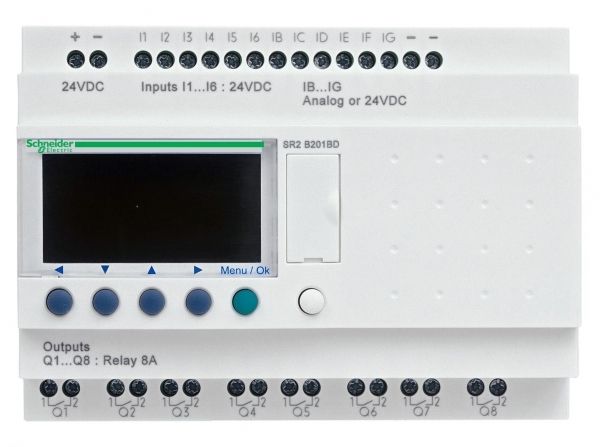 SE Zelio Logic Комплект (Реле компактное +ПО+кабель SR2USB01) 20 I/O 24V (DC)