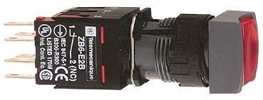 SE Кнопка 16мм 12-24В с подсветкой, красная квадратная (XB6CW4B2B)