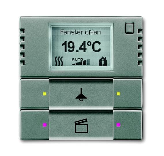 ABB 6128/28-803-500 Терморегулятор KNX с дисплеем и сенсором, 2/4-клавишный, метеор