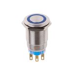 REXANT Кнопка антивандальная ?19 250В Фикс (5с) ON-OFF/OFF-ON подсв/синяя