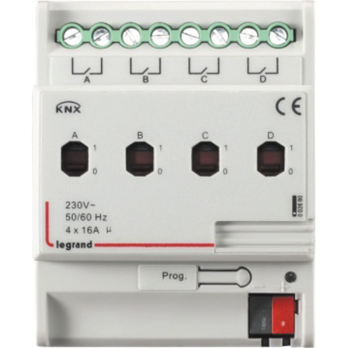 Legrand KNX Релейный активатор 4-канальный 16А. DIN 4 модуля.