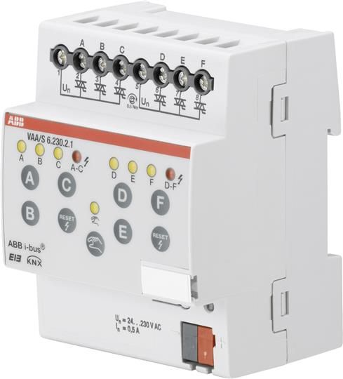 ABB KNX VAA/S6.230.2.1 Активатор электронный термоэлектрических приводов, 6-канальный, 24/220В