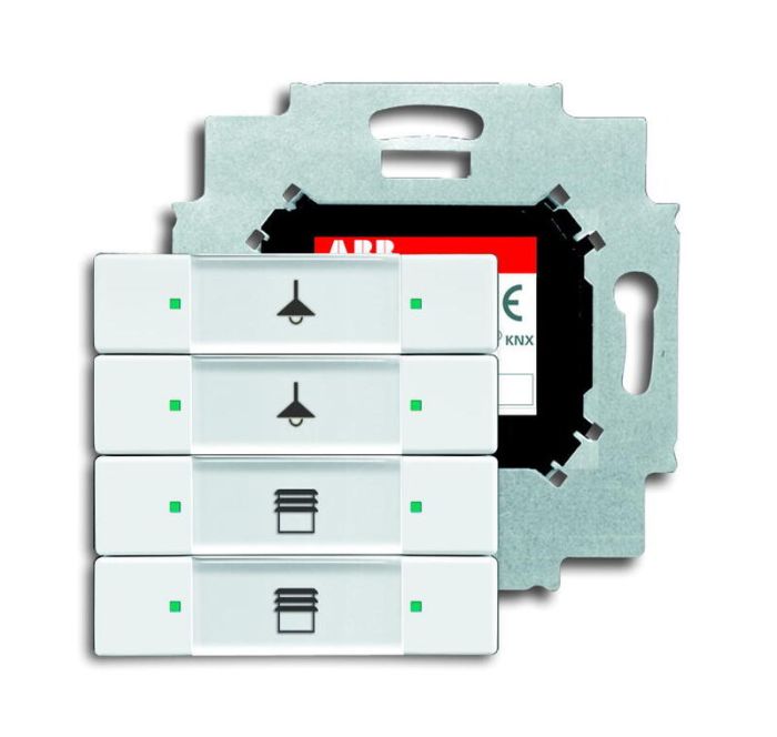 ABB KNX Альпийский Белый Сенсор 4-х клавишный, с коплером